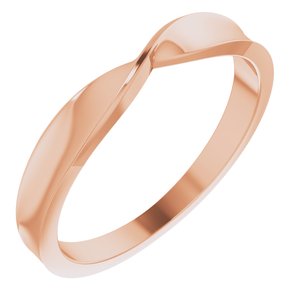 14K Rose 3 mm Stackable Twist Ring - Siddiqui Jewelers