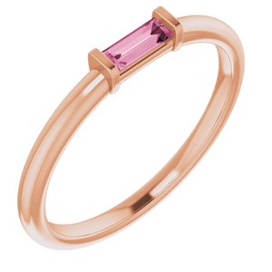 14K Rose Pink Tourmaline Stackable Ring-Siddiqui Jewelers