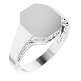 Sterling Silver 13x12 mm Octagon Signet Ring - Siddiqui Jewelers