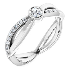 14K White 3.4 mm Round 1/3 CTW Diamond Infinity-Inspired Ring - Siddiqui Jewelers