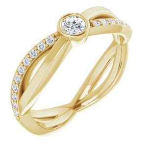 14K Yellow 3.4 mm Round 1/3 CTW Diamond Infinity-Inspired Ring - Siddiqui Jewelers