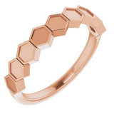 14K Rose Stackable Geometric Ring - Siddiqui Jewelers