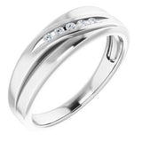 14K White 1/10 CTW Diamond 5-Stone Band - Siddiqui Jewelers