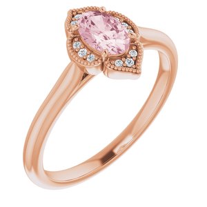 14K Rose Morganite & .03 CTW Diamond Ring - Siddiqui Jewelers