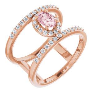 14K Rose Morganite & 1/3 CTW Diamond Ring - Siddiqui Jewelers