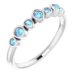 14K White Aquamarine Bezel-Set Ring - Siddiqui Jewelers