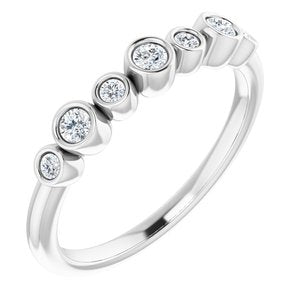 14K White .08 CTW Diamond Bezel-Set Ring - Siddiqui Jewelers