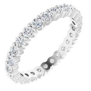 14K White 7/8 CTW Diamond Eternity Band Size 6.5 -Siddiqui Jewelers