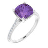 14K White Amethyst & 1/5 CTW Diamond Ring-Siddiqui Jewelers