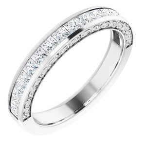 14K White 7/8 CTW Square Diamond Anniversary Band - Siddiqui Jewelers