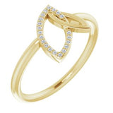 14K Yellow .05 CTW Diamond Double Leaf Ring - Siddiqui Jewelers