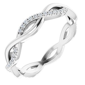 14K White 1/5 CTW Diamond Infinity-Inspired Eternity Band Size 7 - Siddiqui Jewelers