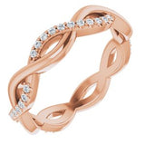 14K Rose 1/5 CTW Diamond Infinity-Inspired Eternity Band Size 5 - Siddiqui Jewelers
