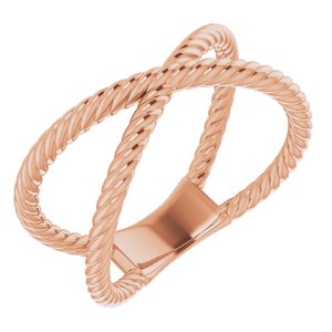 14K Rose Criss-Cross Rope Ring - Siddiqui Jewelers