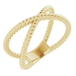 14K Yellow Criss-Cross Rope Ring - Siddiqui Jewelers