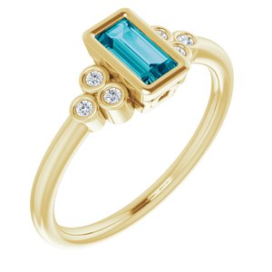 14K Yellow London Blue Topaz & .06 CTW Diamond Ring-Siddiqui Jewelers