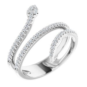14K White 1/3 CTW Diamond Snake Ring - Siddiqui Jewelers