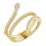 14K Yellow 1/3 CTW Diamond Snake Ring - Siddiqui Jewelers