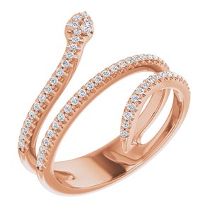 14K Rose 1/3 CTW Diamond Snake Ring - Siddiqui Jewelers