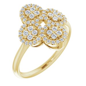 14K Yellow 1/2 CTW Diamond Clover Ring - Siddiqui Jewelers