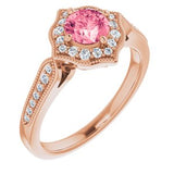 14K Rose Pink Topaz & 1/5 CTW Diamond Ring - Siddiqui Jewelers