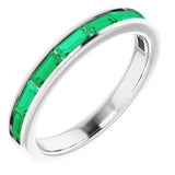 14K White Chatham® Created Emerald Ring - Siddiqui Jewelers