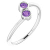 14K White Amethyst Two-Stone Ring - Siddiqui Jewelers