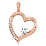 14K Rose 1/3 CTW Diamond Pendant-Siddiqui Jewelers