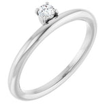 Platinum 1/10 CT Natural Diamond Stackable Ring  Siddiqui Jewelers