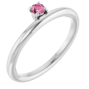 Sterling Silver Imitation Pink Tourmaline Stackable Ring Siddiqui Jewelers