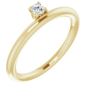 14K Yellow 1/10 CT Diamond Stackable Ring - Siddiqui Jewelers