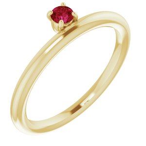 14K Yellow Chatham® Created Ruby Stackable Ring - Siddiqui Jewelers