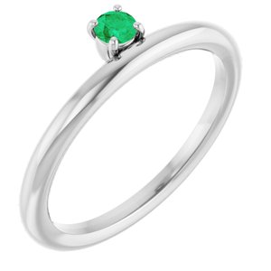 Sterling Silver Imitation Emerald Stackable Ring Siddiqui Jewelers