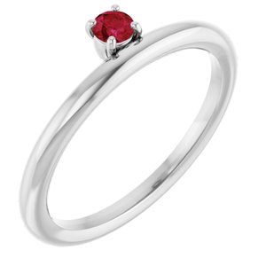 Sterling Silver Imitation Ruby Stackable Ring Siddiqui Jewelers