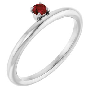 Sterling Silver Imitation Garnet Stackable Ring Siddiqui Jewelers