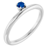 Sterling Silver Imitation Blue Sapphire Stackable Ring  Siddiqui Jewelers