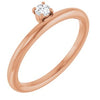 14K Rose Natural White Sapphire Stackable Ring Siddiqui Jewelers