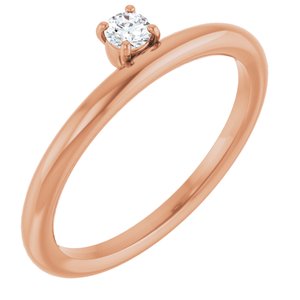 14K Rose Natural White Sapphire Stackable Ring Siddiqui Jewelers