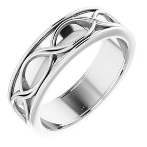 14K White 6 mm Infinity-Inspired Band Size 9 - Siddiqui Jewelers