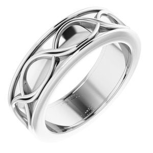 14K White 6 mm Infinity-Inspired Band Size 8 - Siddiqui Jewelers