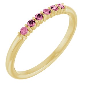 14K Yellow Natural Pink Tourmaline Stackable Ring Siddiqui Jewelers