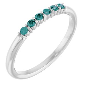 Platinum Natural Alexandrite Stackable Ring  Siddiqui Jewelers