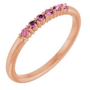 14K Rose Natural Pink Tourmaline Stackable Ring Siddiqui Jewelers