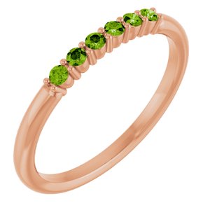 14K Rose Natural Peridot Stackable Ring Siddiqui Jewelers