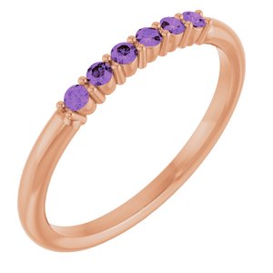 14K Rose Natural Amethyst Stackable Ring   Siddiqui Jewelers