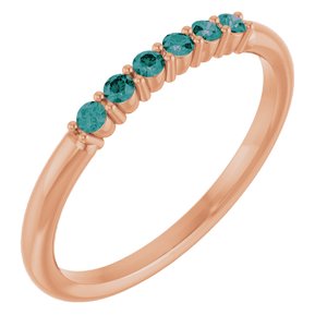 14K Rose Natural Alexandrite Stackable Ring Siddiqui Jewelers