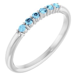14K White Natural Aquamarine Stackable Ring Siddiqui Jewelers