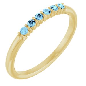14K Yellow Natural Aquamarine Stackable Ring Siddiqui Jewelers