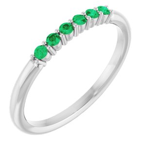 Sterling Silver Natural Emerald Stackable Ring Siddiqui Jewelers