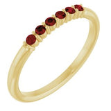 14K Yellow Natural Mozambique Garnet Stackable Ring    Siddiqui Jewelers